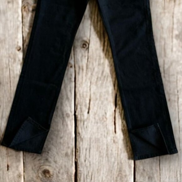 ZARA The 90's SLIM WITH SPLIT HEM BLACK JEANS SIZE 6 - Picture 3 of 12